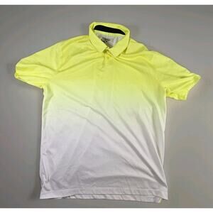 Nike Golf Tour Performance Dri Fit Polo Shirt Mens L Neon Yellow Gradient